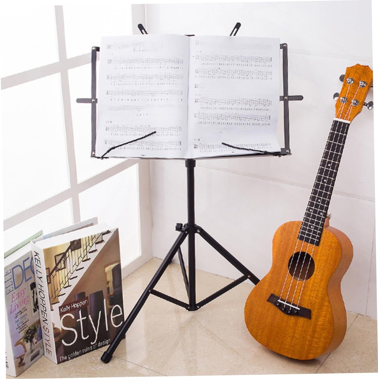 Book Stand Thickened Triplet Holder Secure Music Pages for Guitar Violin Piano for Musicians