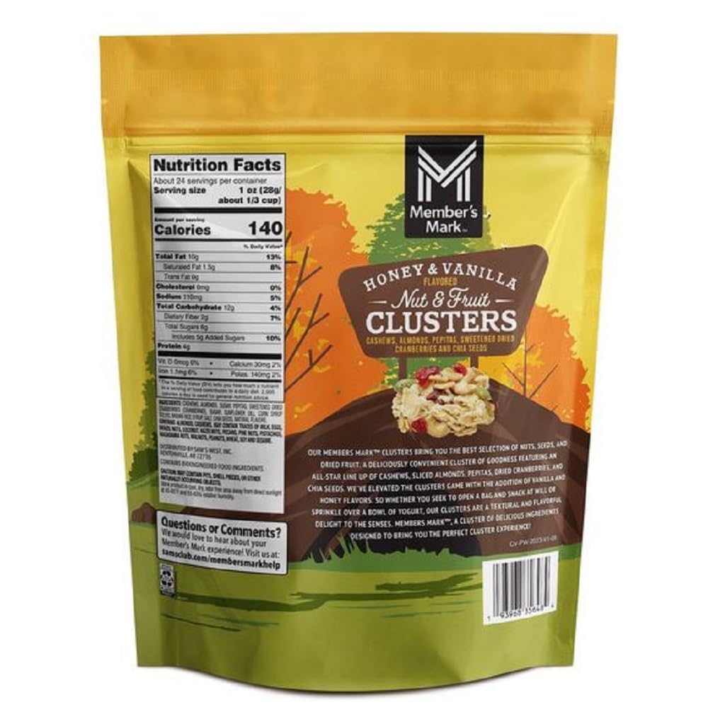 Member Mark Honey Vanilla Nut and Fruit Clusters, 24 oz. (Pack Of 2)