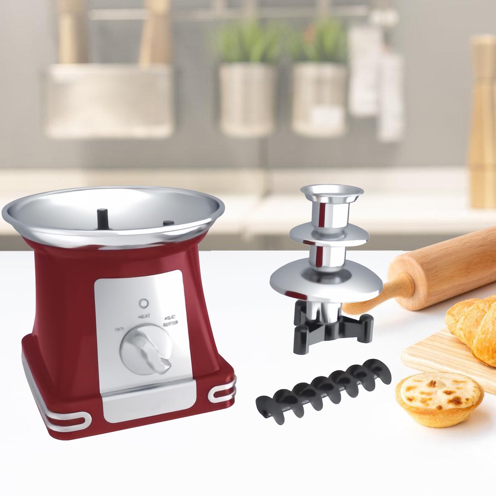 Fuente de Chocolate, 3 Niveles Fuente de Chocolate Eléctrica de Acero Inoxidable, Chocolate Fundido para Casa y Fiestas, Ideal para Navidad, Brunch y Recepciones