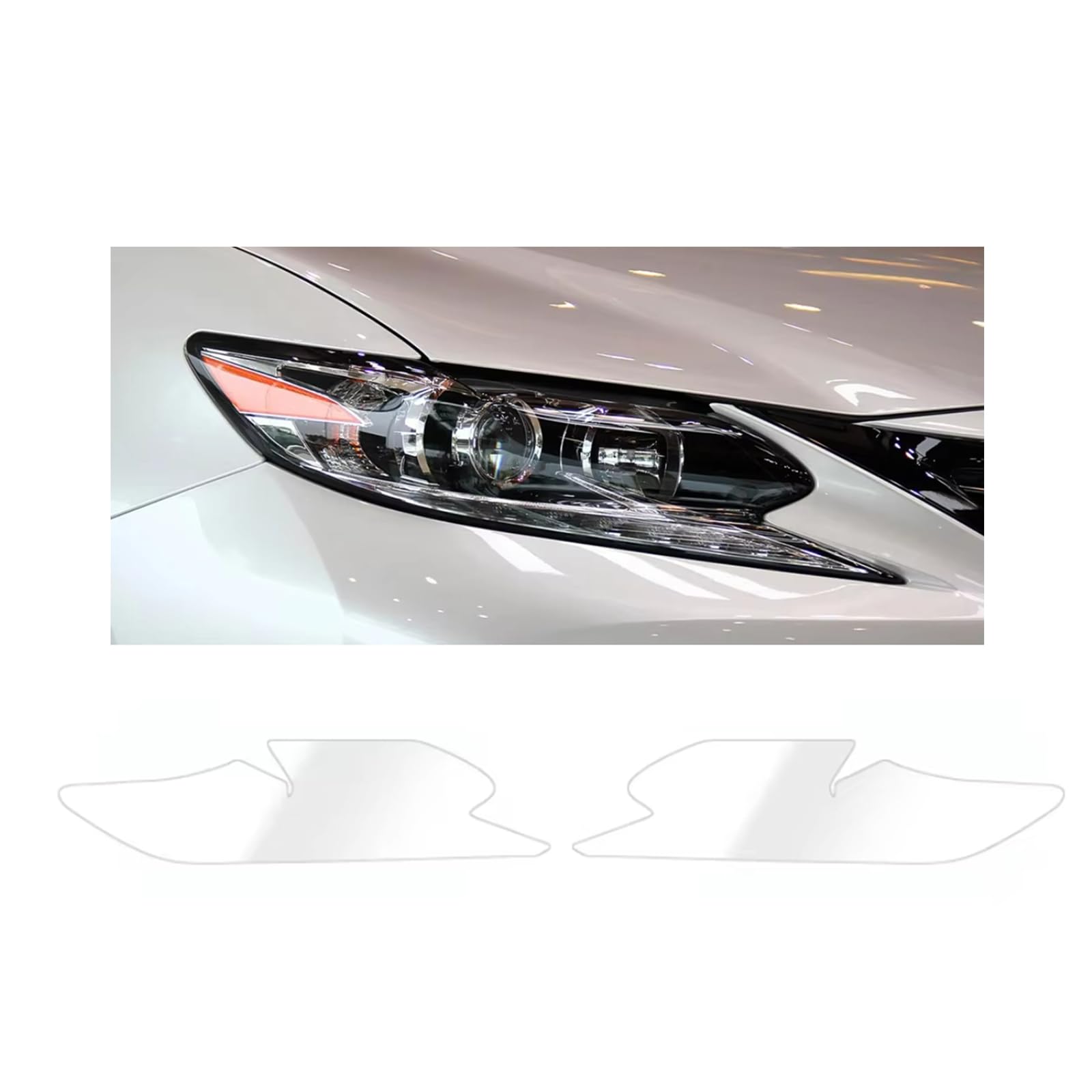 Headlight Film for Lexus ES 2015-2025, 1Set Transparent/Smoke Black Car Headlight TPU Protective Film