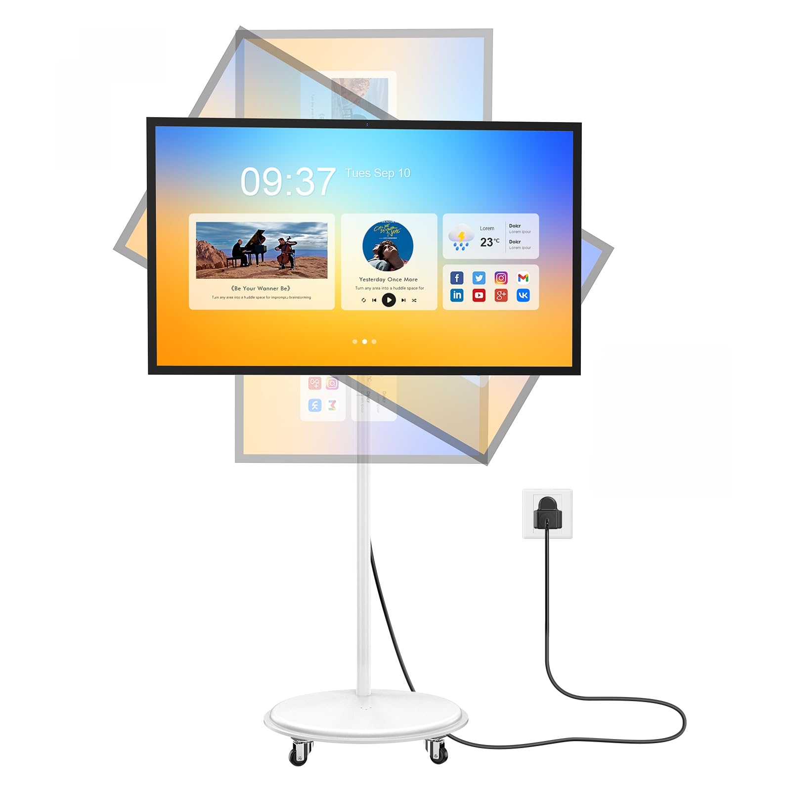 Amazon.com: QIXZOCV MWE 43 Inch Portable TV on Wheels, Large