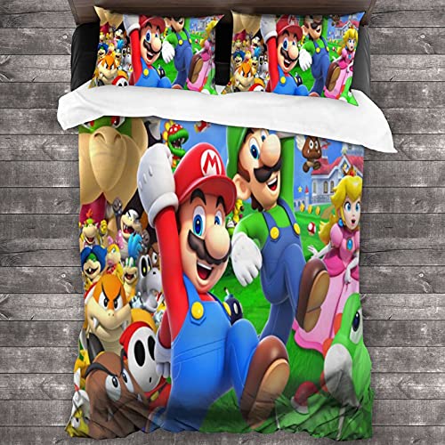 JERFYUT Cartoon Bedding Sets Twin Duvet Cover 3 Piece Cute Bed Set for Boys Girls Kid with 1 Duvet Cover + 2 Pillowcase,Bed Sheets