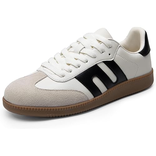 DREAM PAIRS Women's Tennis Sneakers Walking Nia Flat Low-Top Casual Lace-Up Comfortable Fashion Sneakers Shoes.