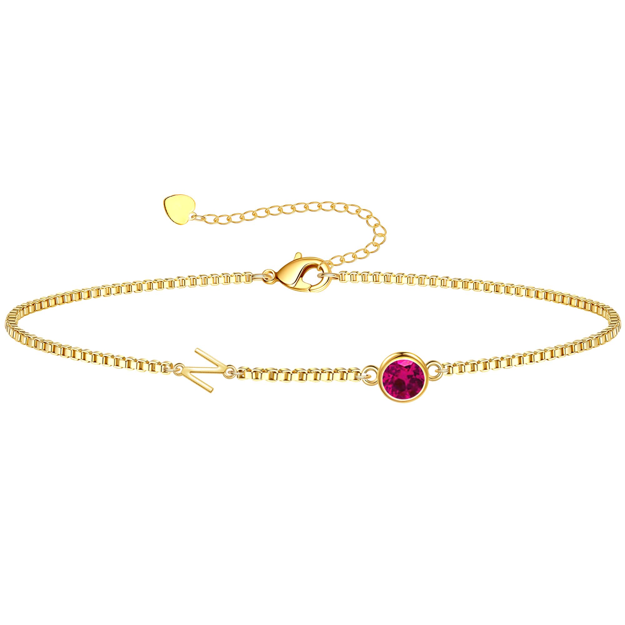 Birthstone Bracelets for Women, Initial Bracelet Teen Stocking Stuffers Birthday Gifts for Teen Girls Initial Bracelet Trendy Letter A-Z Dainty Bracelet 21st 30th Mom Birthday Gift Birthstone Jewelry