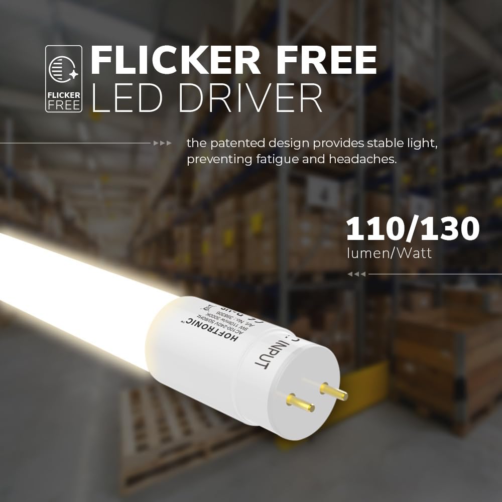 HOFTRONIC - LED-Feuchtraumleuchte 150 cm 6000K 48W 5280lm 110lm/W Inkl. flimmerfreie LED Röhren verlinkbar Werkstattlampe IP65 Wasserfest Wannenleuchte kellerleuchte - Doppel