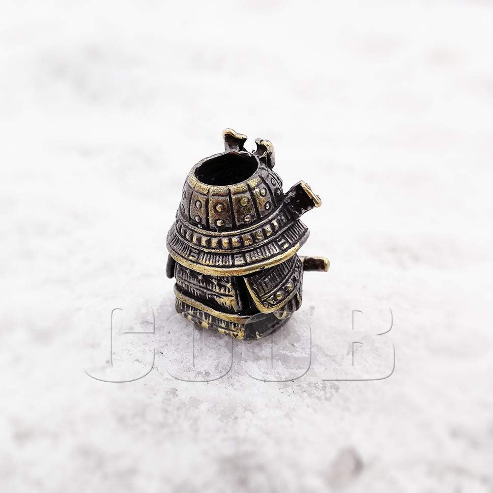 СooB EDC Paracord Bead, Beard Bead, Knife Lanyard Bead, Charm Samurai Warrior. Metal Hand-Casted Paracord Beads Pendants for Paracord Knives Lanyards 1Pcs/Lot