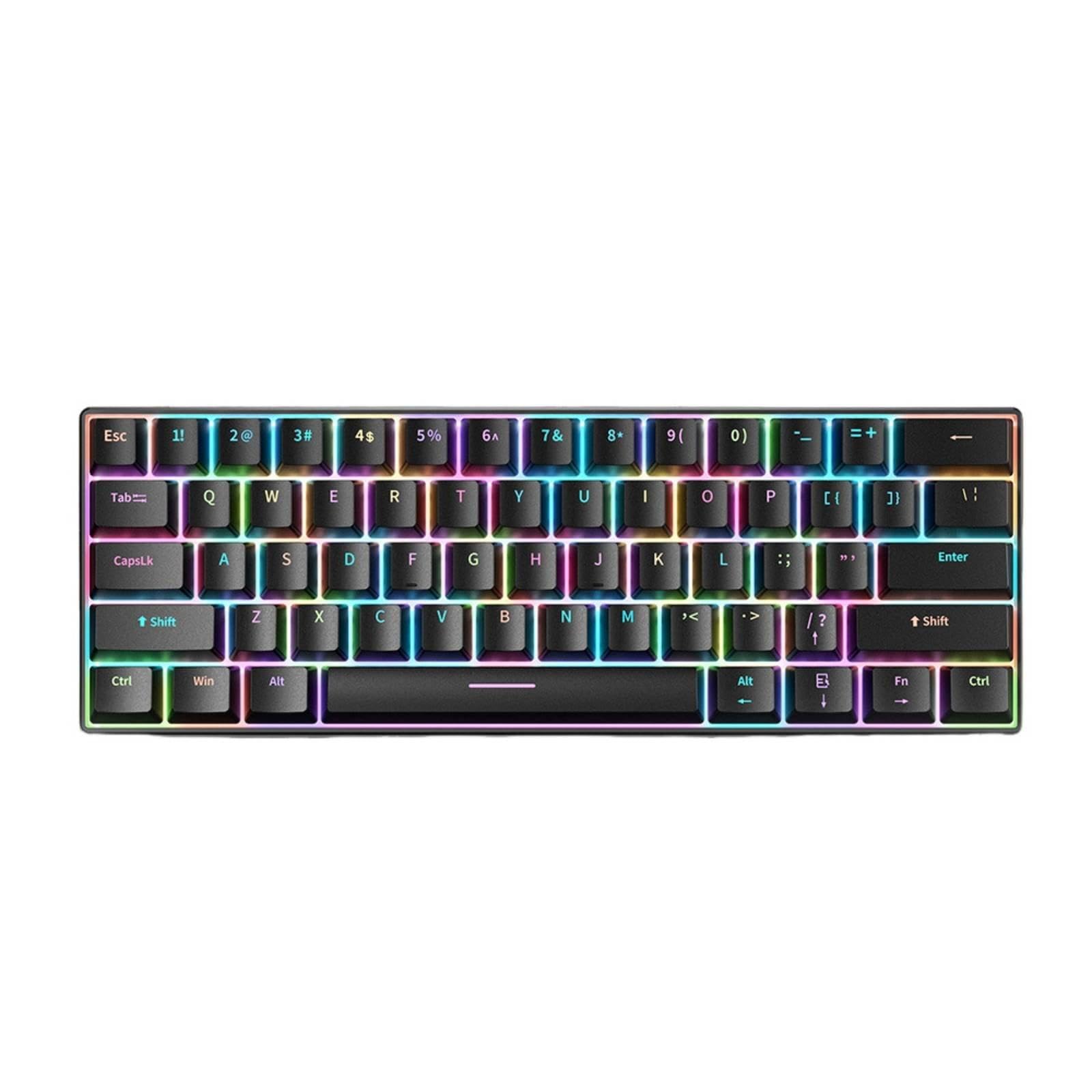RGB Gaming Keyboard Portable Wired USB-C Keyboard Keycaps Typing Device for Gaming Enthusiasts, Office Workers, Desktop Red Switch-image-17
