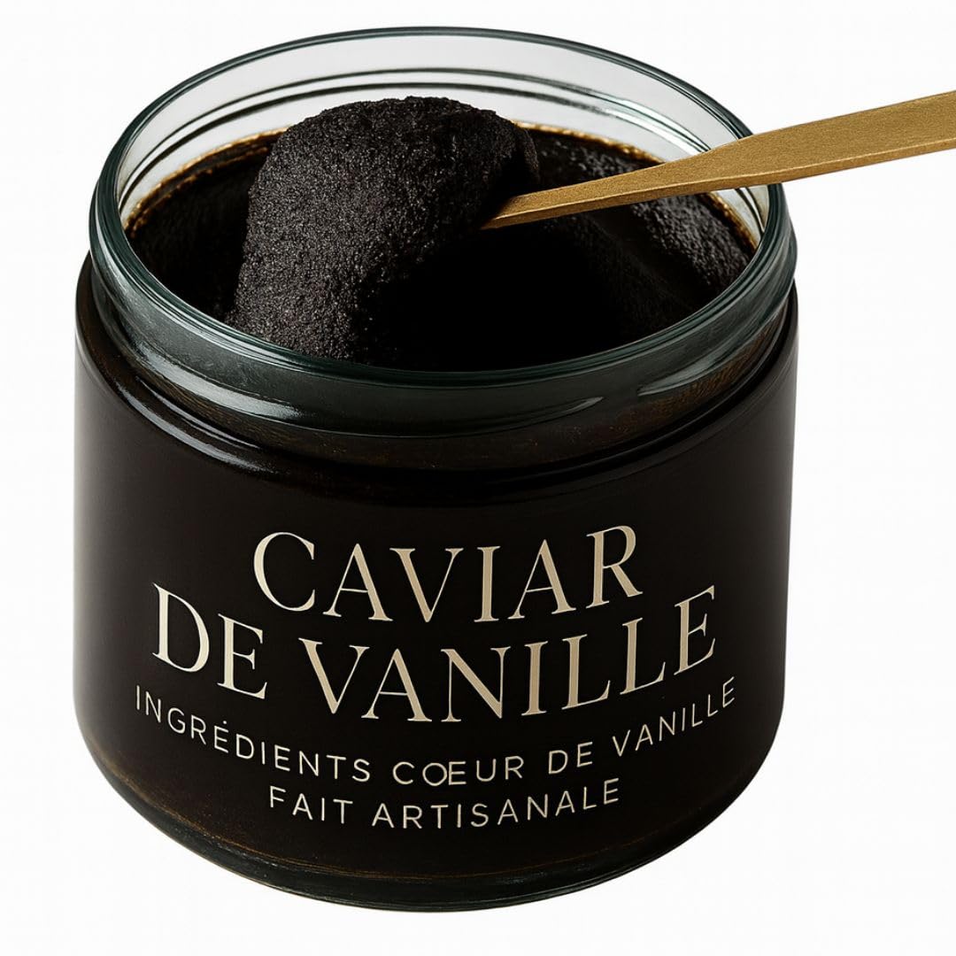 Caviar de Vanille 50g – Pulpe Pure de Vanille Noire Gourmet Madagascar – Qualité Ultra Premium – Direct Producteur Mada Organic – Idéal Pâtisserie & Gastronomie
