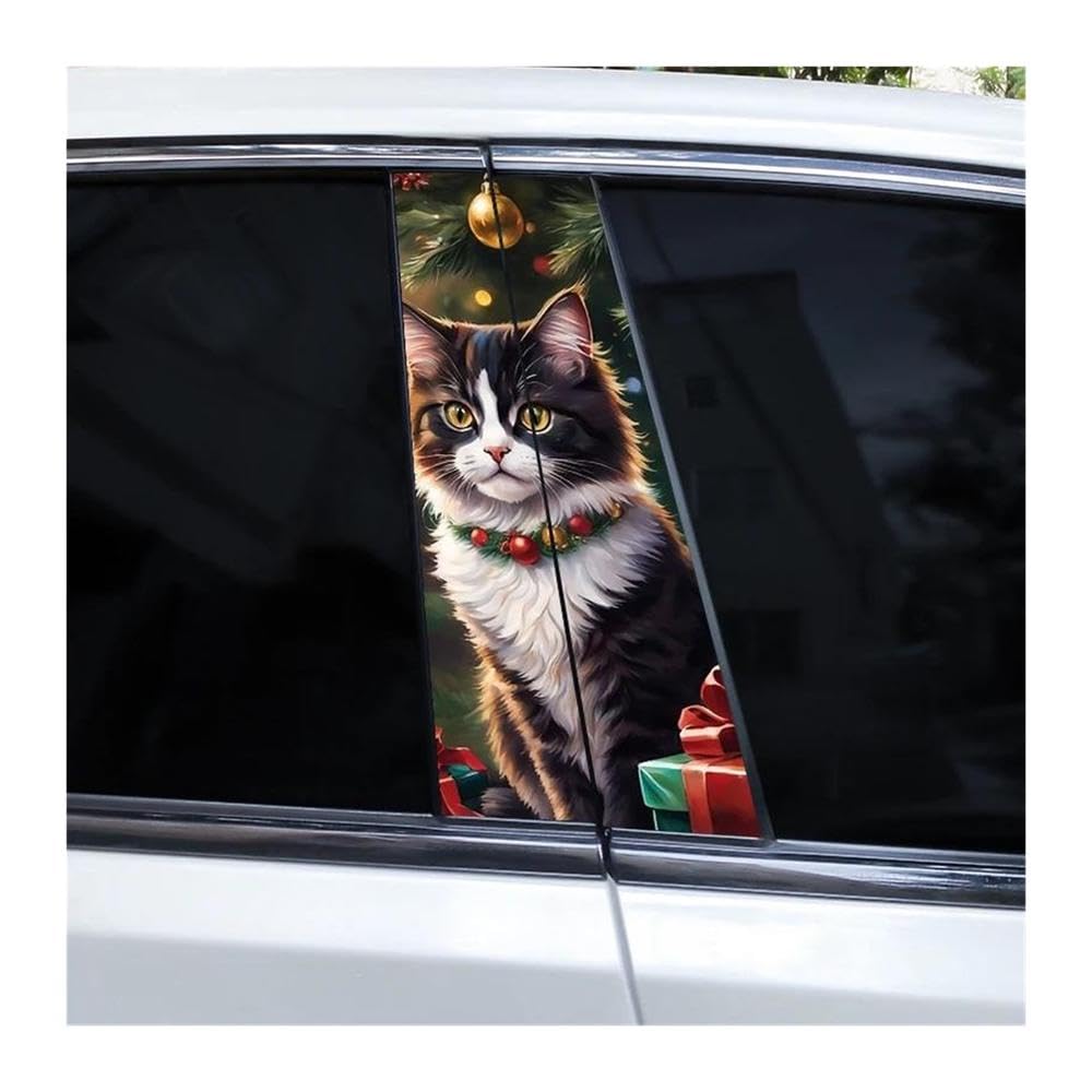 Body Parts 2pcs DIY Car Center Pillar Decals Cat Funny Car Styling Vinyl Stickers(J)