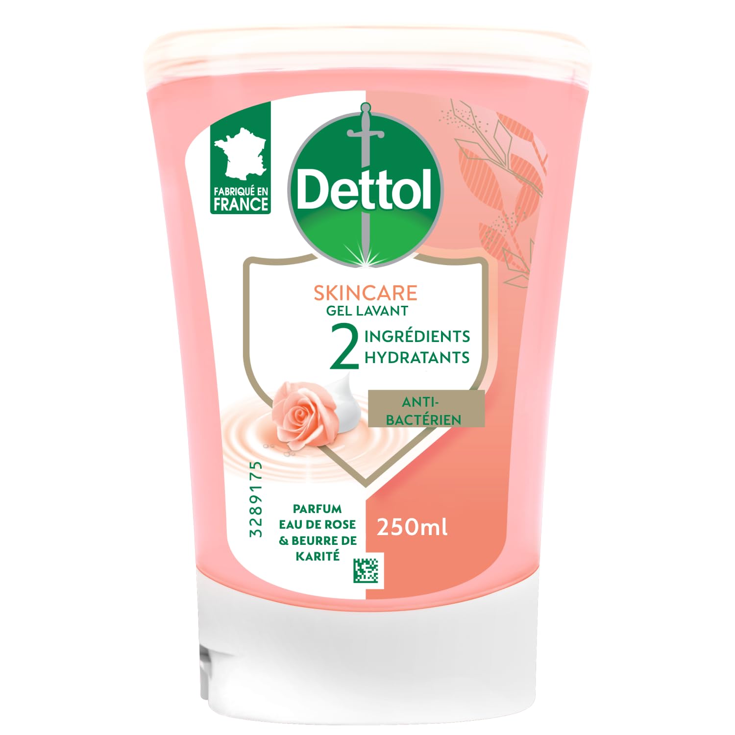 Recharge No-Touch Savon Liquide Mains - Action Nettoyante Eau de Rose & Beurre de Karité et Citron - 10 Recharges 250ml
