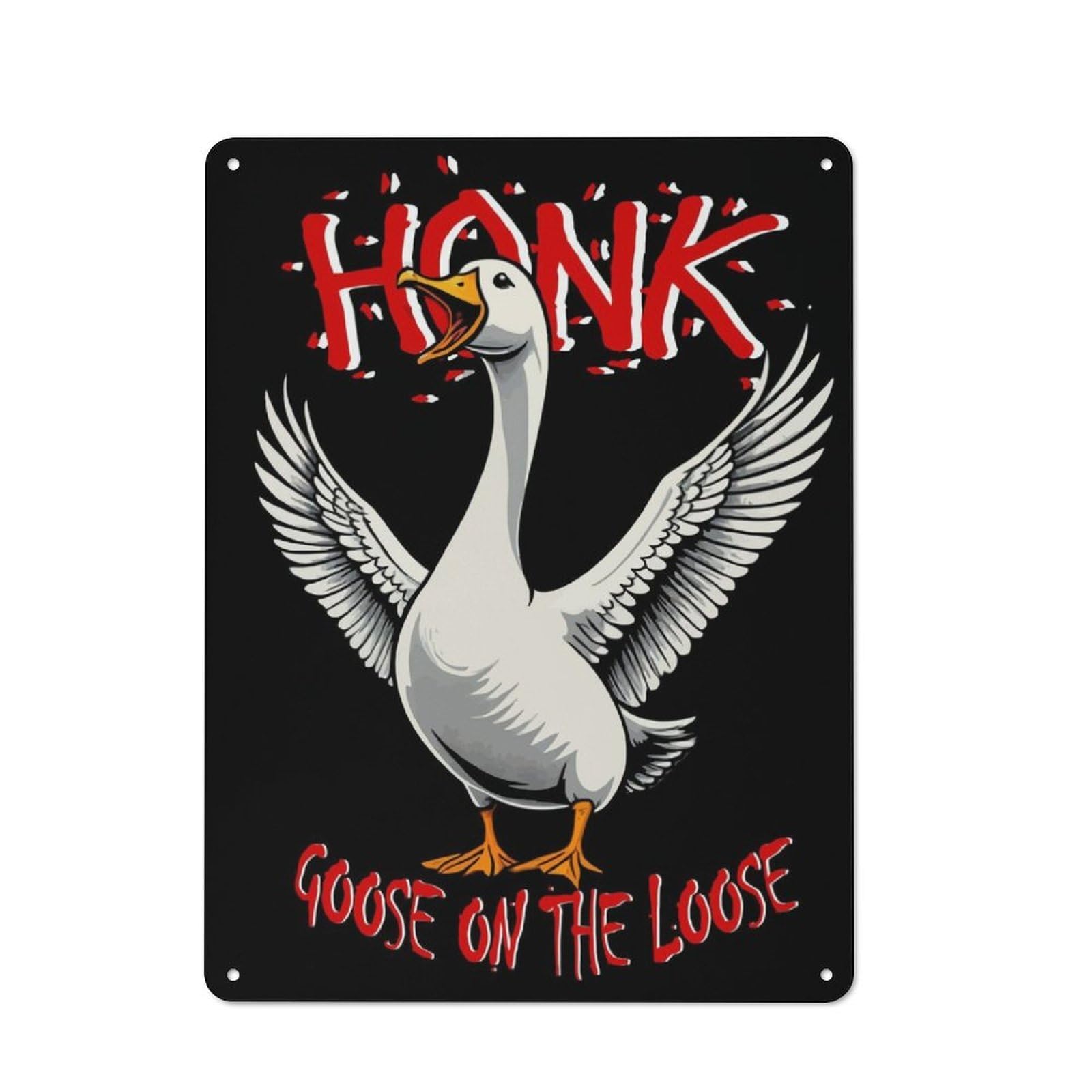 Junmoney Honk Goose On The Loose Decorative Tin Sign 40X30cm, Old Fashioned Vintage Wall Decor For Lounge, Study, Pub Or Wall Gallery