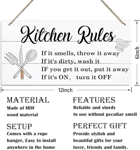 Miniatura 2 de Letreros de decoración de cocina, placa decorativa de madera para colgar, decoración de cocina de granja, decoración de pared de arte de cocina,