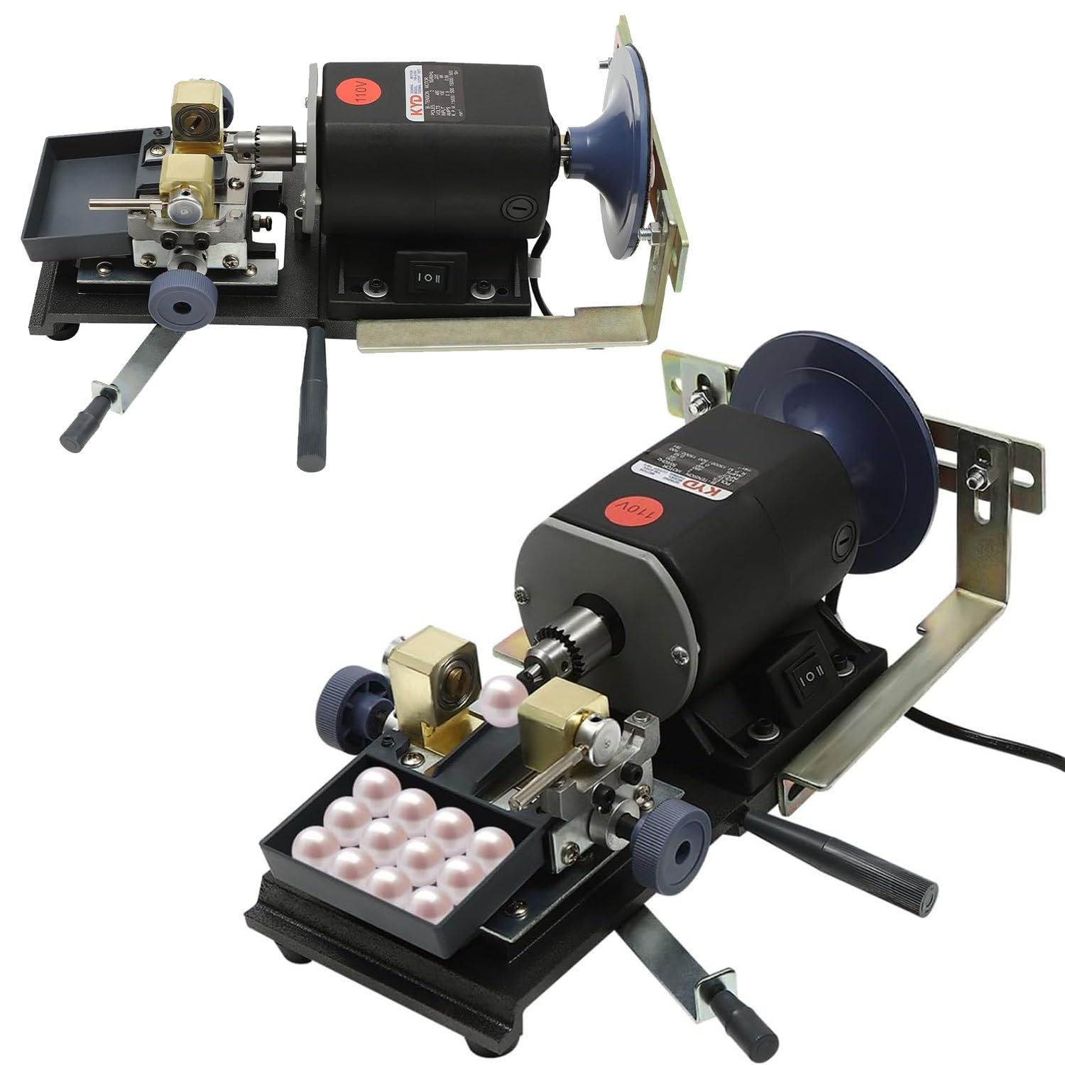 YXYLJOZ 480WJewelry Tool, Plastic Metal Pearl Drilling Holing Full Set, Pearl Drilling Machine Stepless Jewelry Bead Hole Driller (480W)