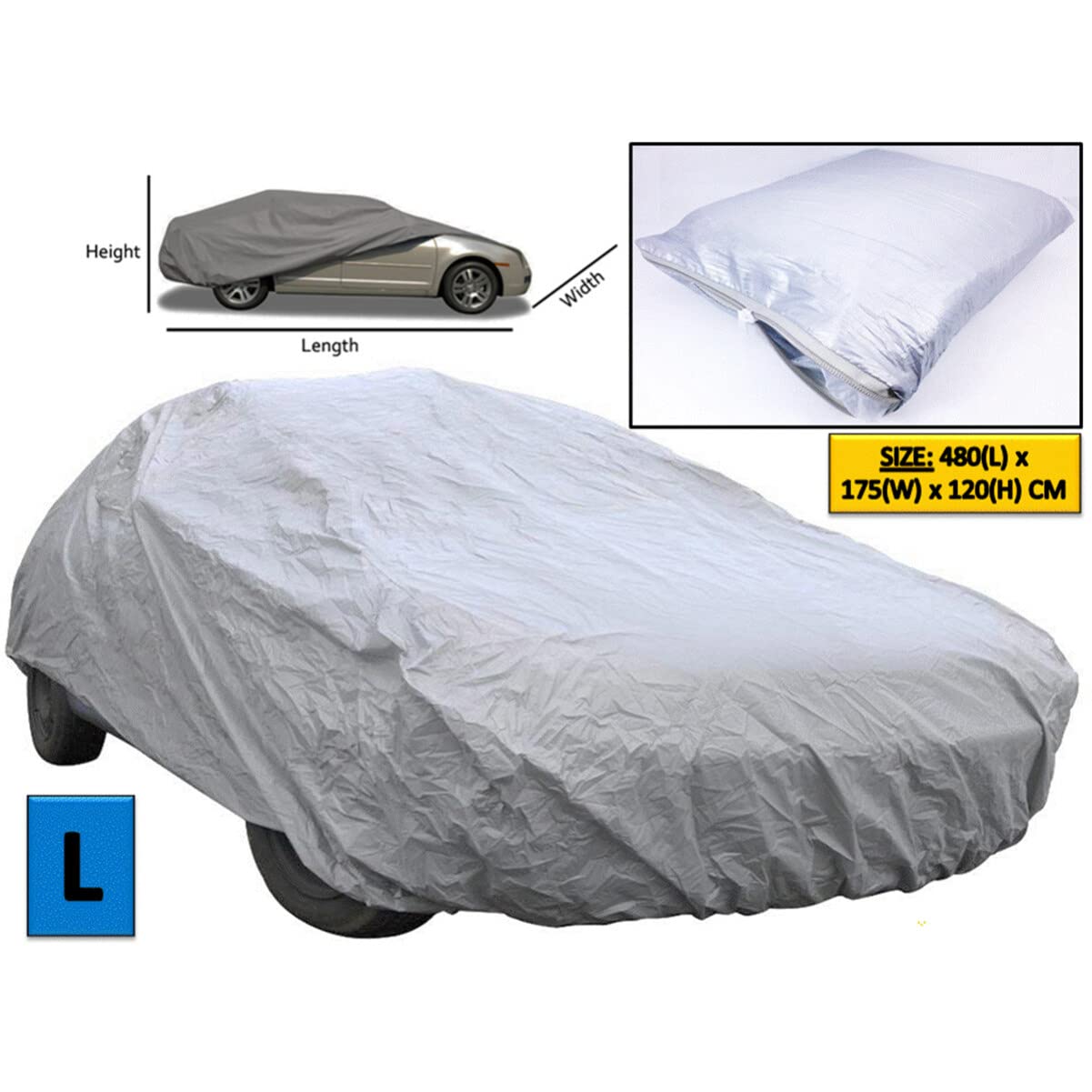 Car Cover Breathable Outdoor Indoor Protect Water Sun Universal L 15 7x5 7x3 9Ft — view 2