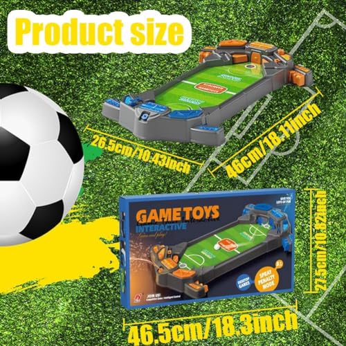 Tischkicker,Goomp Mini Tischfussball Spiele Interaktives Tischfußballspiel mit 2 Fußbälle Eltern Kind Brettspiele, Innen 2-Spieler-Party-Spielzeug-Geschenk Party für Kinder Erwachsene ab 4 Jahren – Bild 3