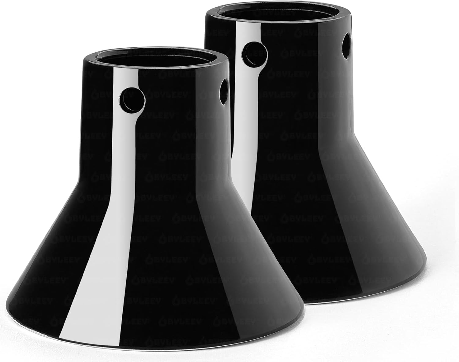 2 Pack Ceramic Beer Can Chicken Holder for Grill - Vertical Chicken Roaster for Even Browning & Crispy Skin, Chicken Throne for Adding Extra Flavor & Moisture to Chicken, Non-Stick Steamer Holder 2PCS BLACK