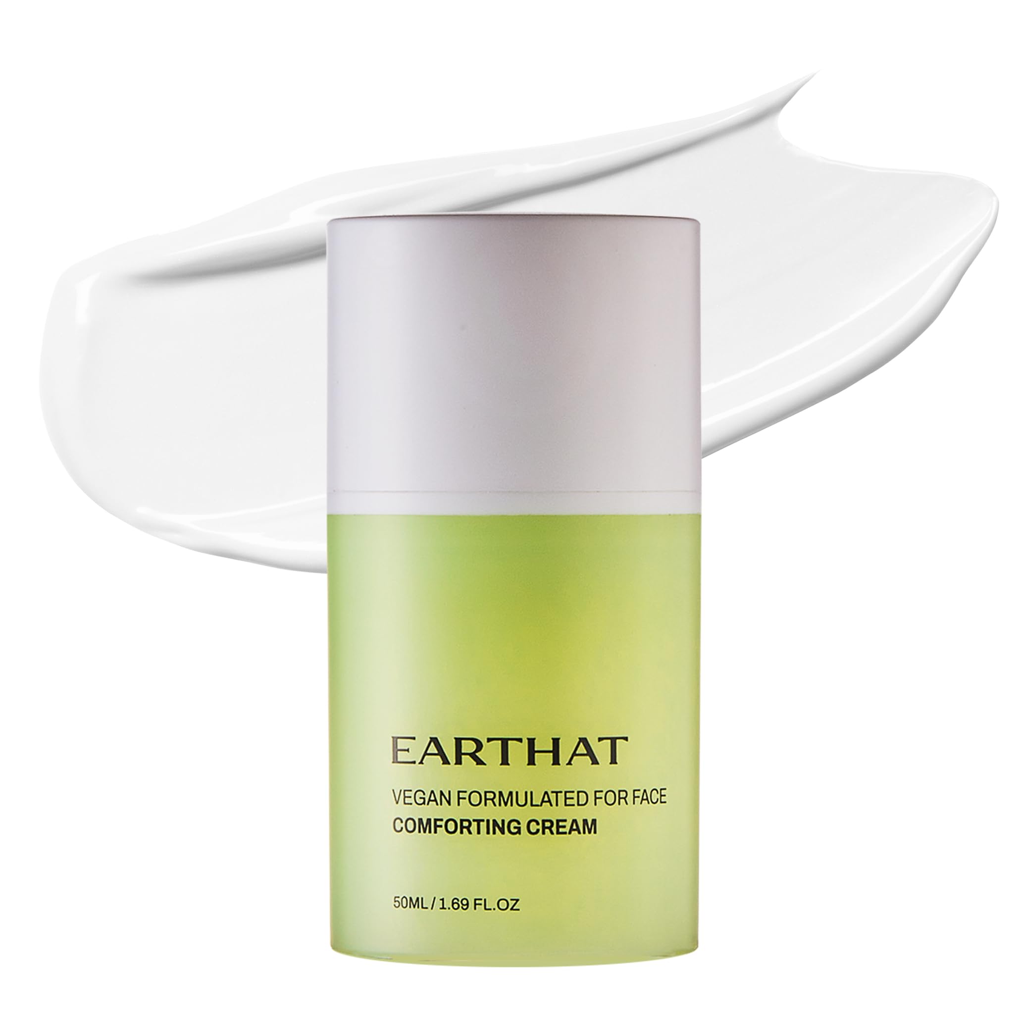 - EARTHAT Panthenol Cream – Korean Skincare for Glass Skin with Airless Pump, 1.69oz | Hydrating Face Moisturizer with Centella Asiatica and Hyaluronic Acid | Soothing Barrier Repair Cream