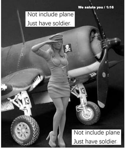 116 4.724 in Pinup Girl We Salute You1942 Kit de resina DIY Juguetes Modelo de resina sin montar sin pintar