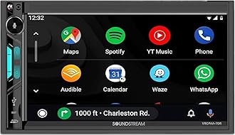 Soundstream VRCPAA-7DR 7" Double DIN Touchscreen Car Stereo, Wireless Apple CarPlay & Android Auto, Bluetooth Hands-Free, USB/AUX, Backup Camera Input, Steering Wheel Control, FM/AM, In-Dash Head Unit