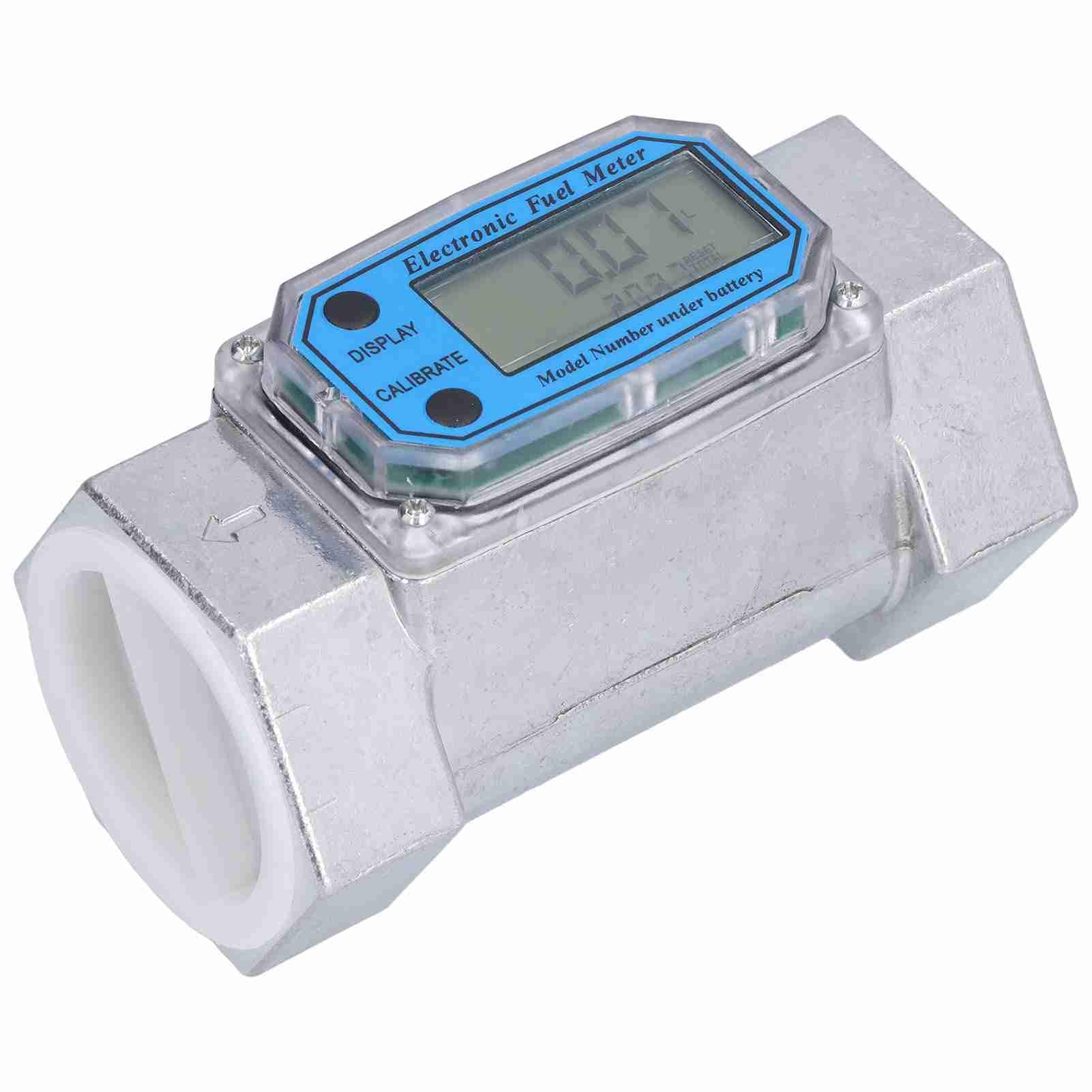 Medidor de Flujo de Turbina Medidor de Flujo Digital Electrónico 2in 2.3V-3.3V Medidor de Flujo de Agua LLW-50 para Combustible Agua Líquida Gas Aceite