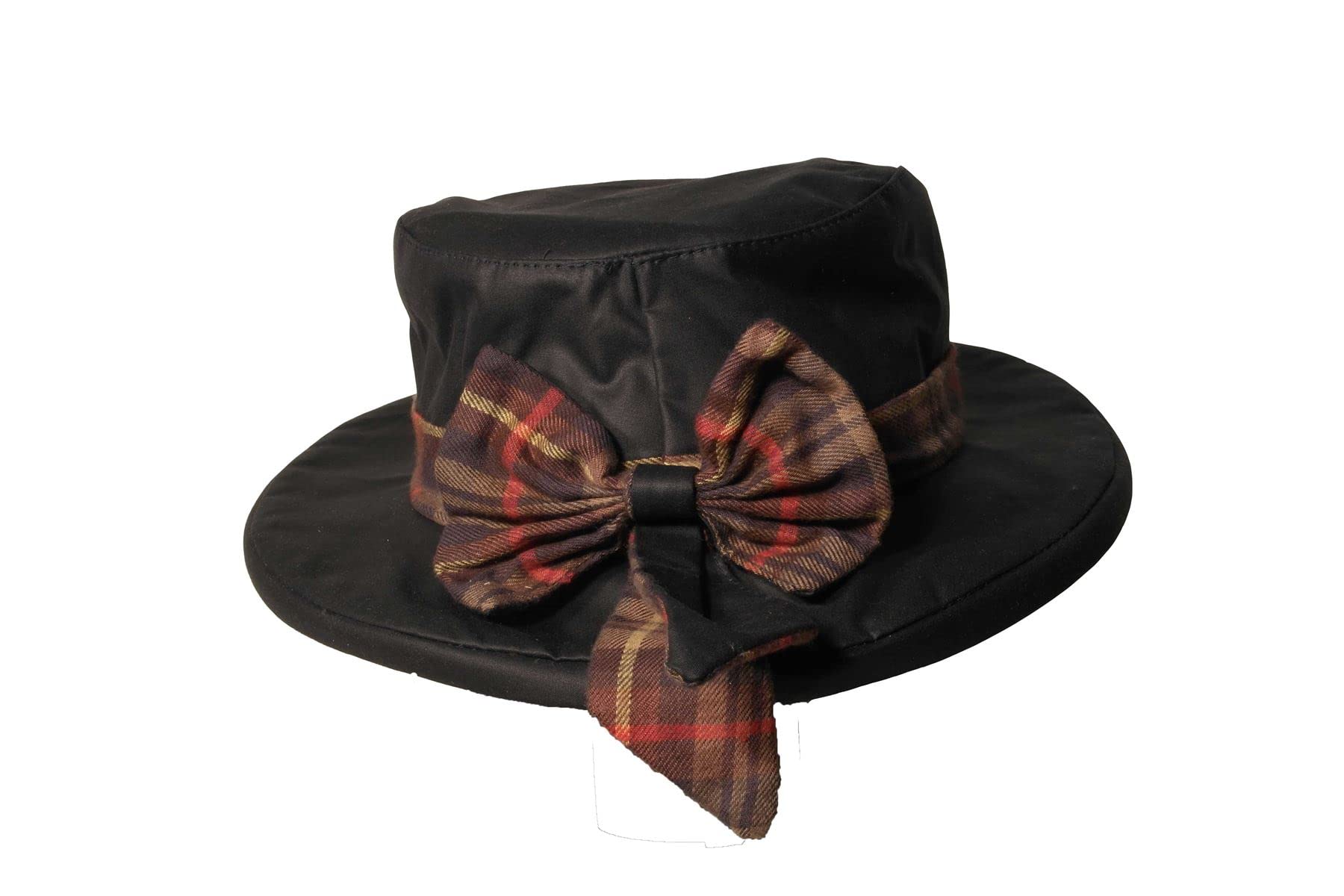 WALKER AND HAWKES - Cappello da Donna in Cera da Equitazione Thelma con Nodo a Fiocco e Finiture in Tartan