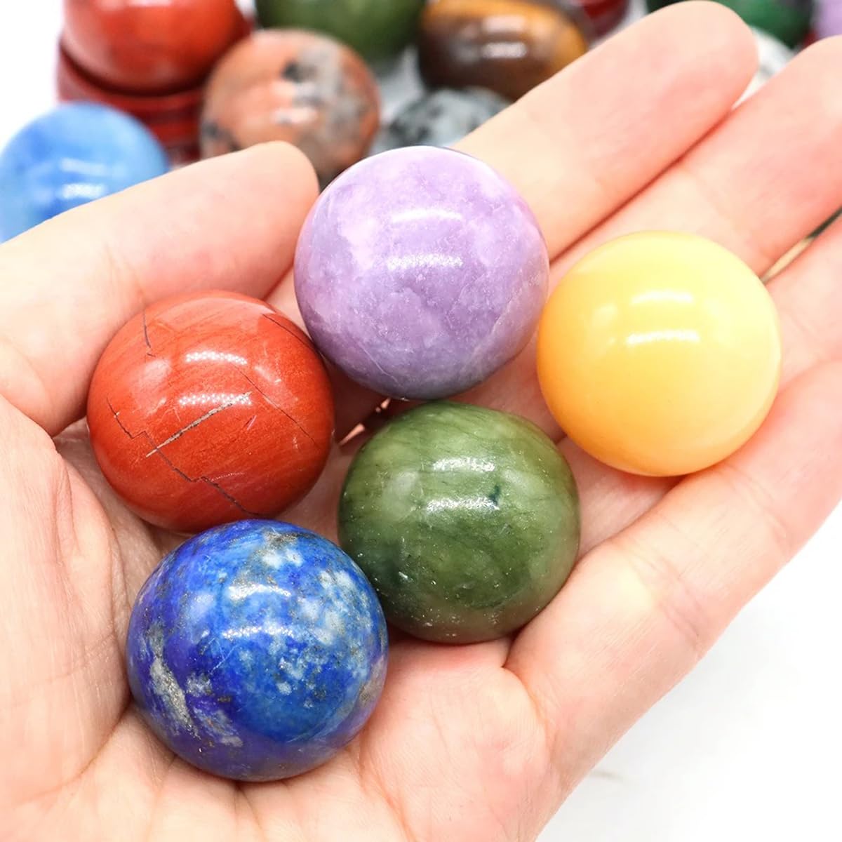 Bola de Cristal curativo, Esfera Pulida de energía Mineral, Ideal para decoración del hogar y masajes.