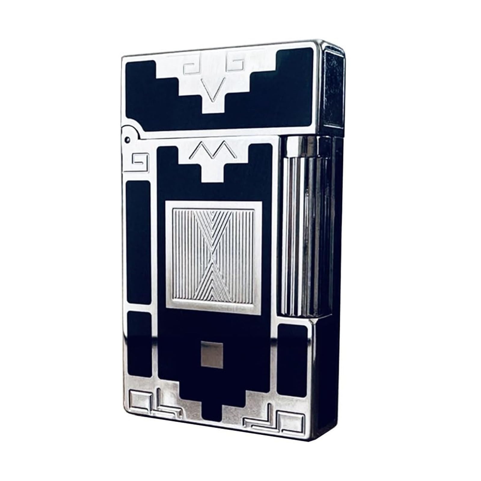 Mechero de latón vintage grabado, encendedor de gas butano recargable para hombres, elegante accesorio coleccionable con sonido de piano nítido, diseño portátil de tamaño de bolsillo