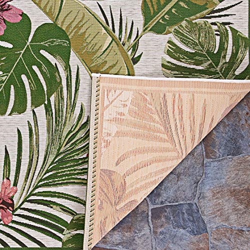 Tapete decorativo Couristan 5'3" x 7'6" Ivory Hunter Green miniatura 4