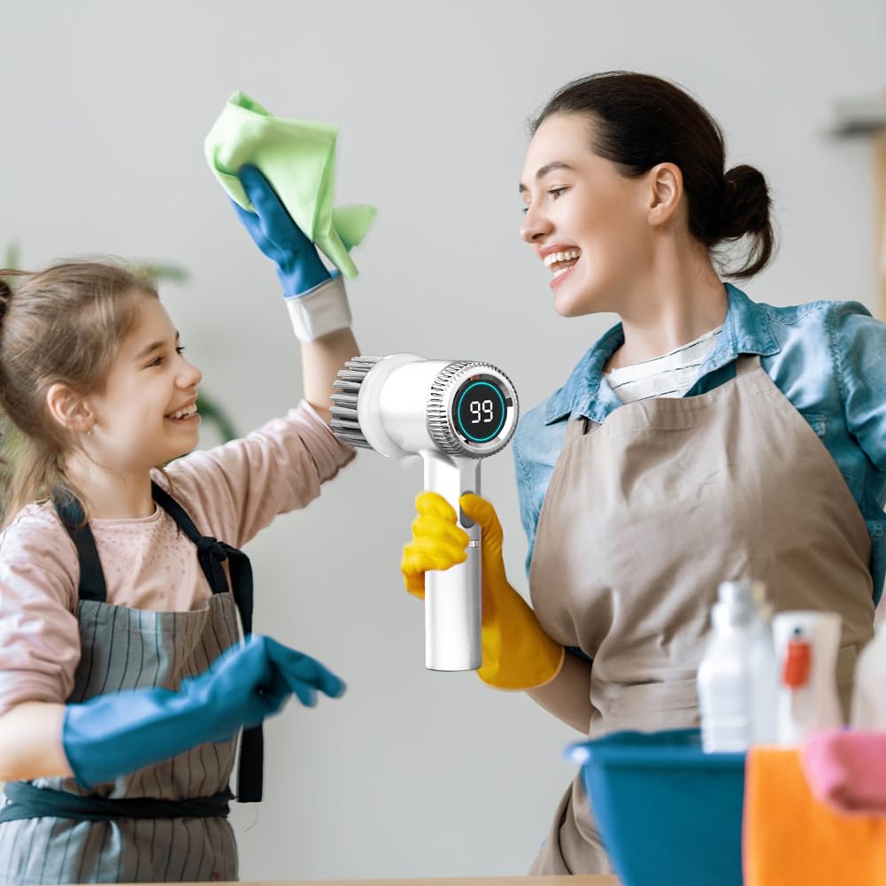 Reinigungsbürste Elektrisch Mit Akku Elektrische Reinigungsbürste -  Electric Spin Scrubber Mit 5 Powerbank 50000mah, image size:1001x1001