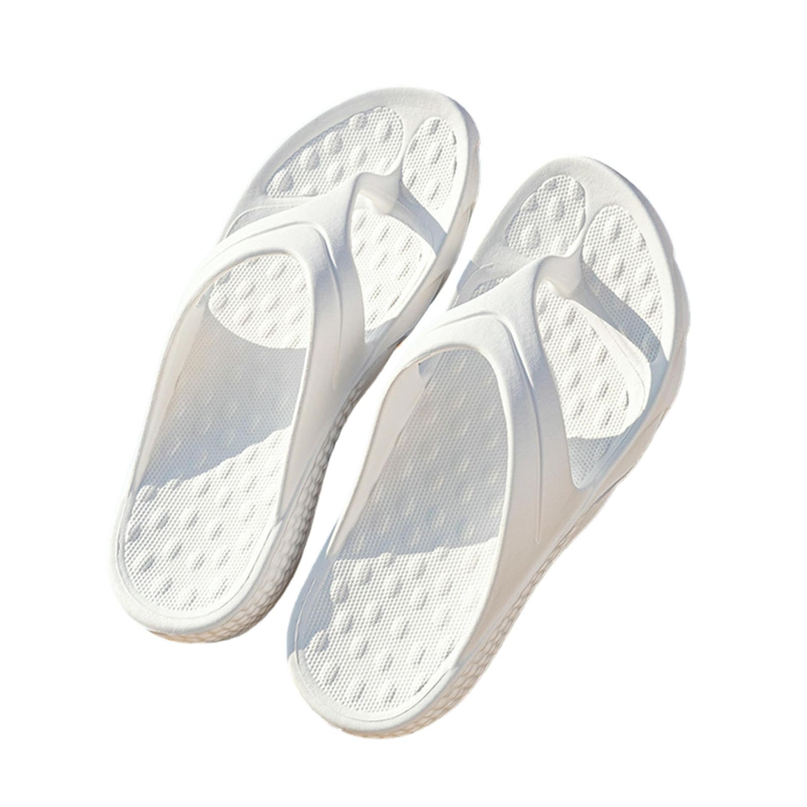 Gyios Summer Slippers Durable And Lightweight Flip-flops Spring Autumn Adult Thick Flops For Outdoor Wear Home Comfortable Holiday Beach Flipflops -white-42-43