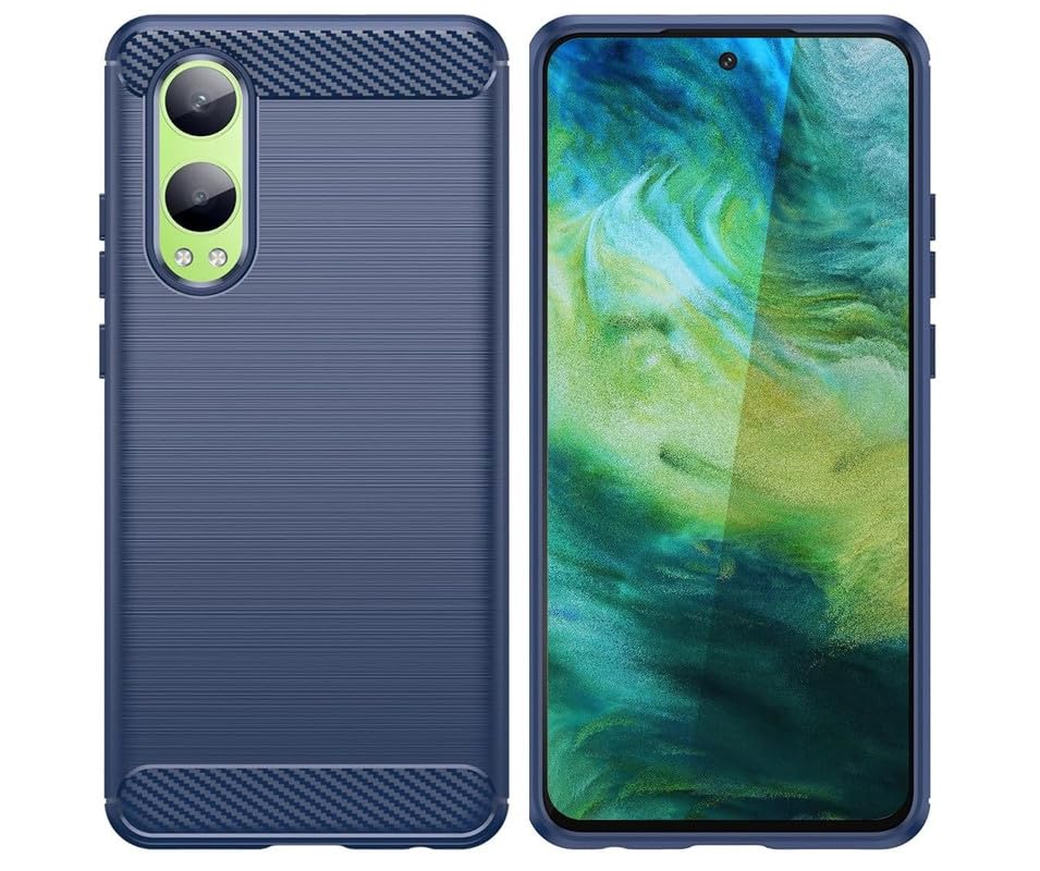 Image of NPRC Hybrid Ultra Slim Protective Case TPU Non-Slip Carbon Fiber Texture Shockproof Case Cover for Oneplus nord CE 4 LITE - Blue