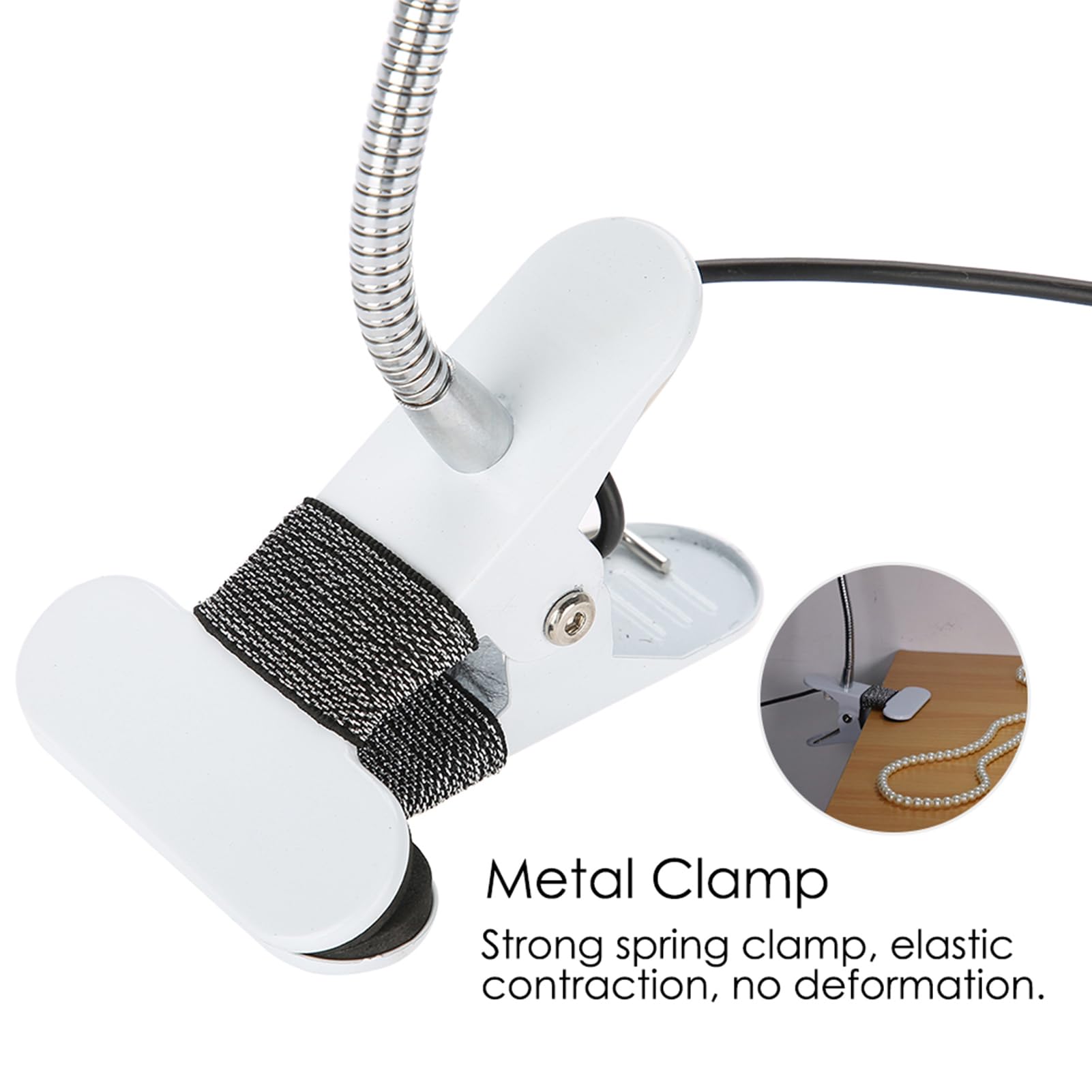 Lampe LED USB pour tatouage de maquillage, lampe de table de beauté avec pince pour microblading, sourcils, manucure et extension de cils, lumière froide et chaude