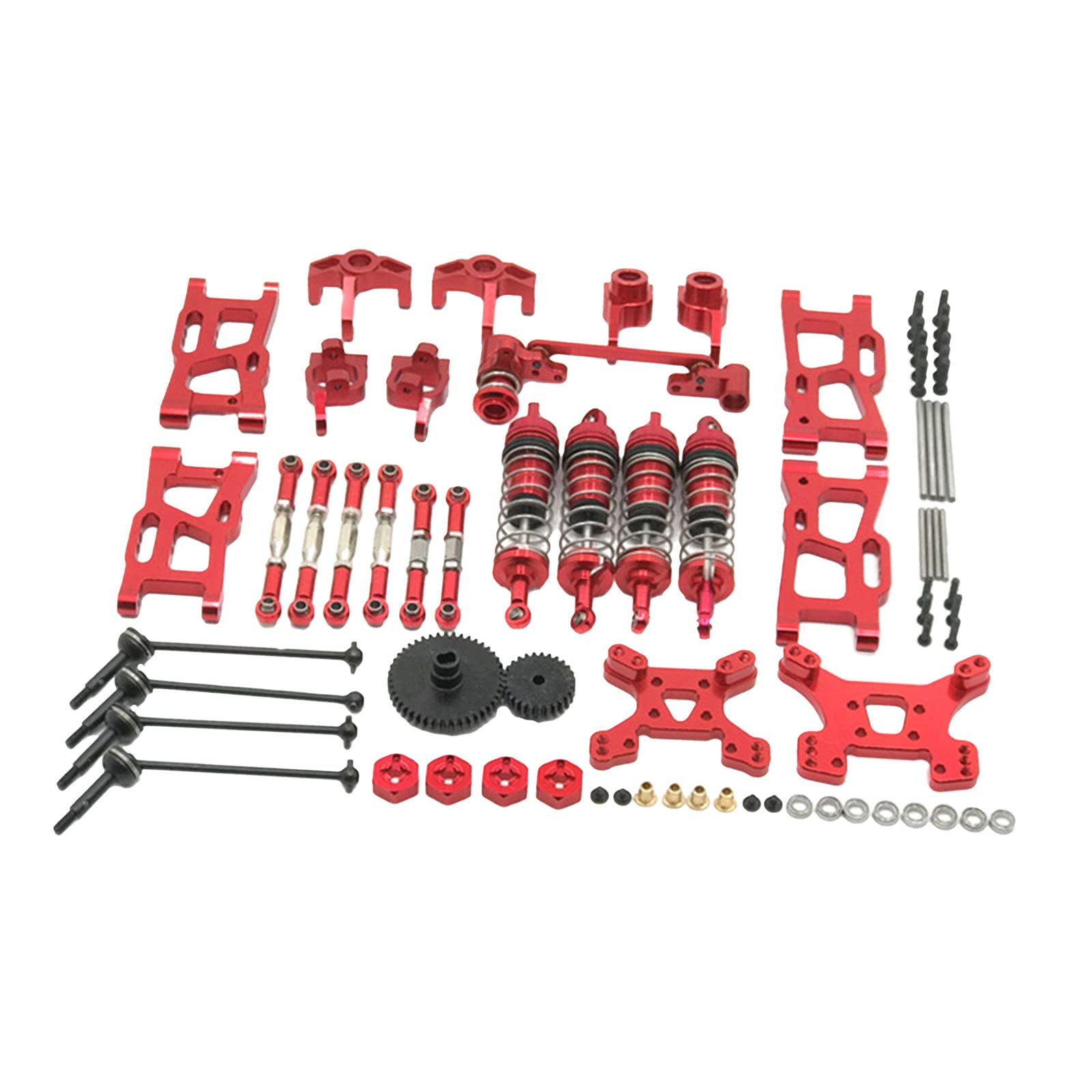 Sharplace 1/12 1/14 RC Auto Ersatzteile,Komplettset,Metall Upgrade Teile für WLtoys 144001 124019 - rot