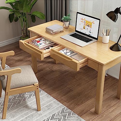 Bureau d'ordinateur en bois massif moderne avec 2 tiroirs de 39" - 5
