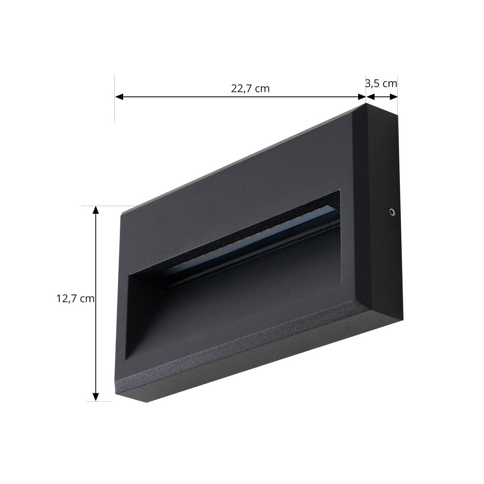 Lucande LED Applique Exterieur Weno (Moderne) en Noir Aluminium (1 lampe,à), Murale Luminaire Lampe Jardin Eclairage d’exterieur