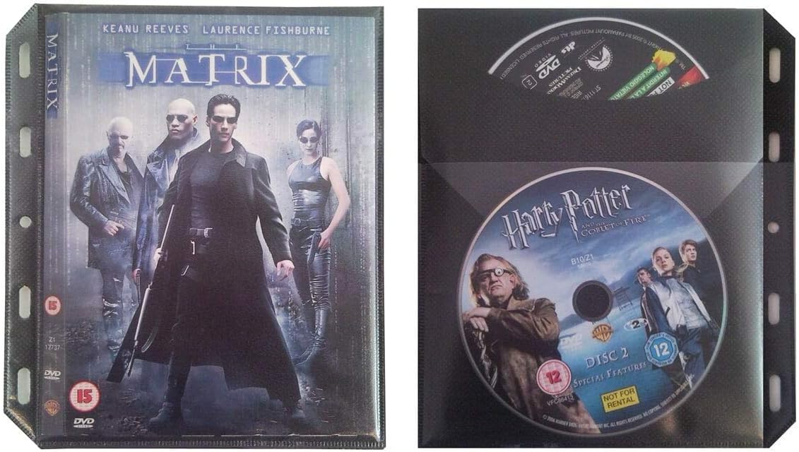 DVD/Blu-ray Storage Sleeve (20 Pk, A5 Size, Black)