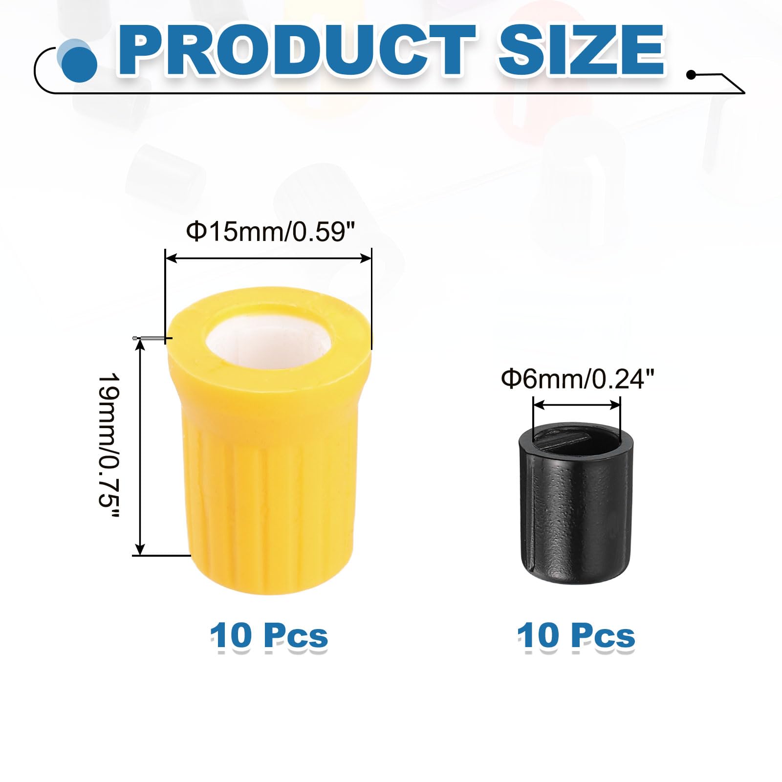 Indexed Rotation Control Knob Snapklik.com : MECCANIXITY 10pcs 6mm Potentiometer D-Shaft Knob Rubber ...