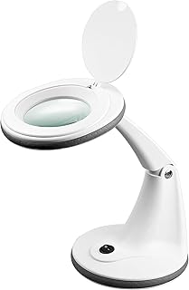 goobay 60366 Lámpara de Lupa LED/lámpara de Lupa con pie/Lupa de pie con luz / 6 W Consumo/Temperatura de Color 6500 K/Flujo Luminoso 450 LM/tensión de Servicio 230 V (AC) / Blanco