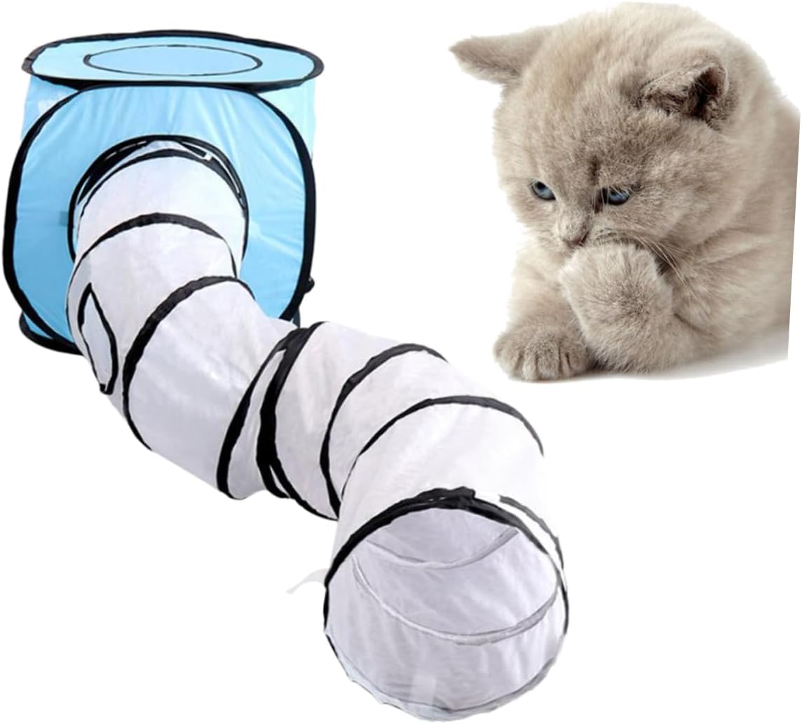 Foldable Cat Tunnel Toy Interactive Play Tube for Cats and Kittens Space-Saving Design for Indoor Play and Exploration