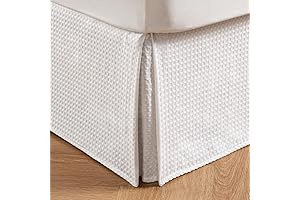 18 Inch Pleated Waffle Weave Bed Skirt