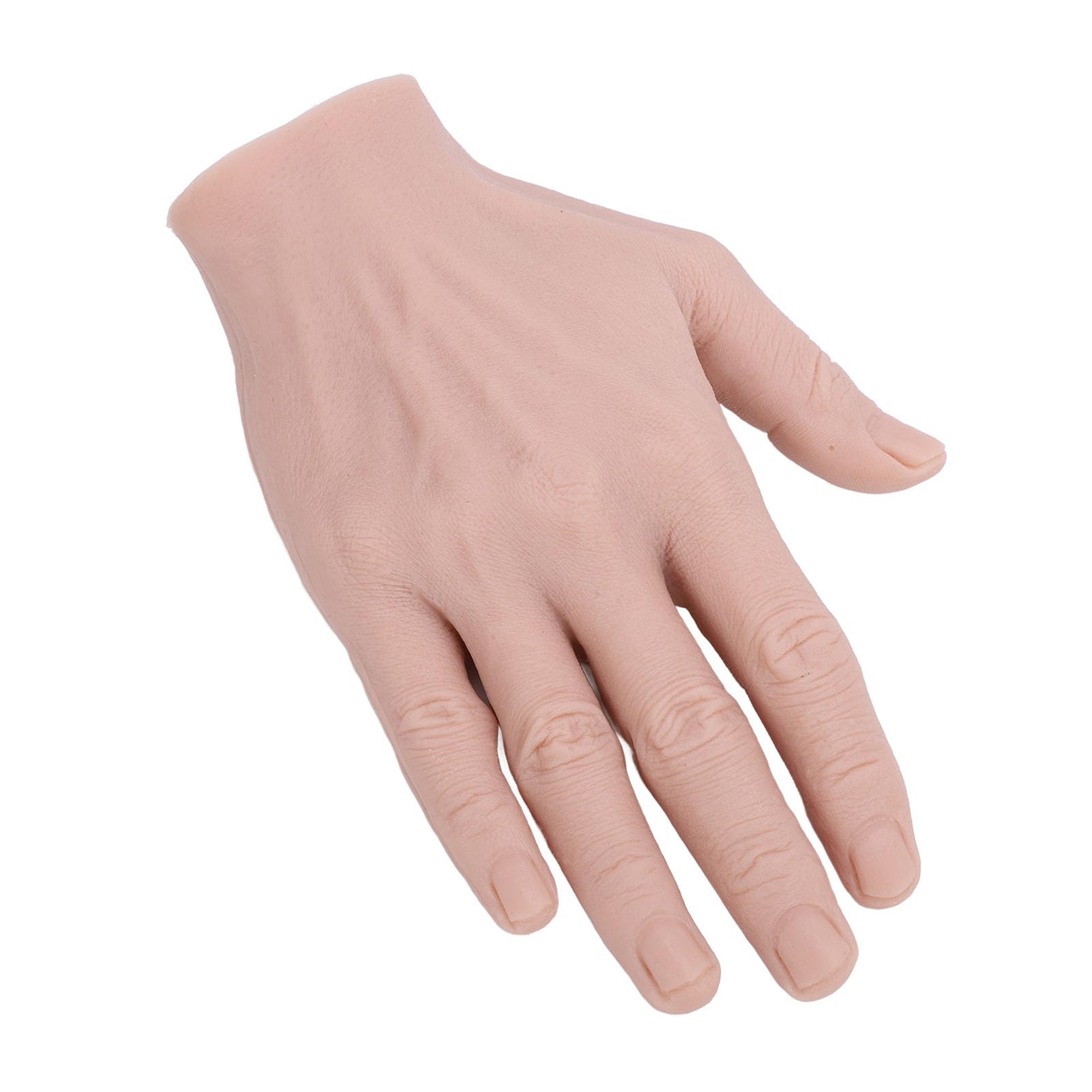 Silicona Modelo de mano masculina Simulación reutilizable Modelo artificial Mano artificial Mano artificial flexible para accesorios del festival Práctica de pintura (Derecha)