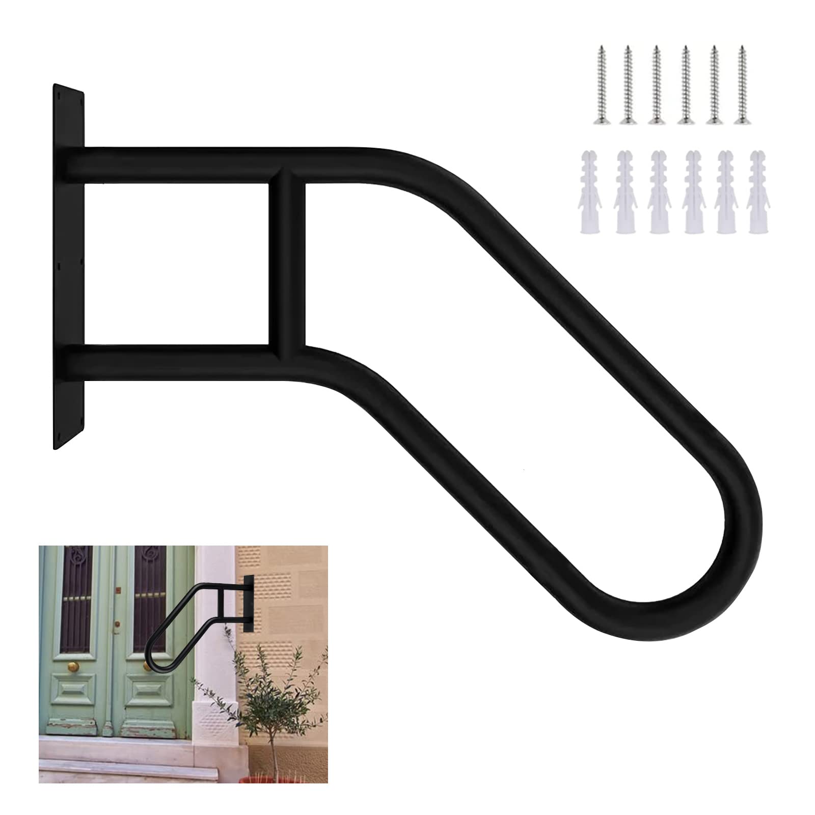 Treppe Handläufe, Edelstahl Treppengeländer Handlauf mit Beschlägen für 1-5 Stufen, Hochbelastbare Haltegriffe für ältere Menschen für Garage Veranda Garten