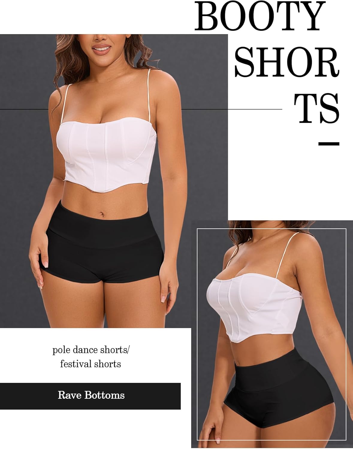 Cut Out Yoga Shorts Booty Butt Lifting Scrunch Shorts High Waisted Workout Gym Active Hot Pants - Image 3