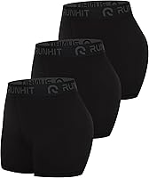 Runhit Women's 3" Compression Shorts 3-Pack: Non-See-Through Spandex Volleyball Yoga Gym Base Layer