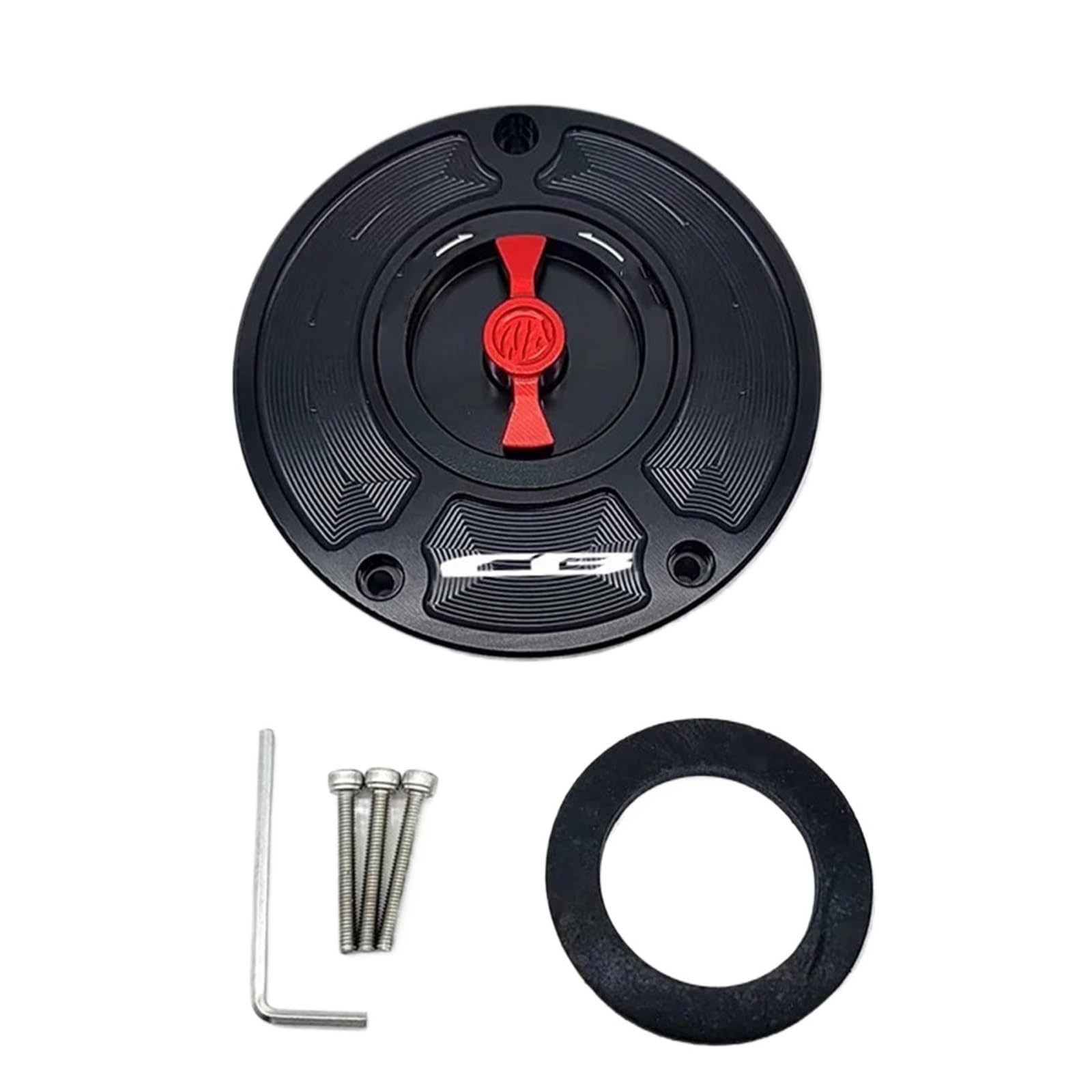 Tappo Serbatoio Carburante Per CB400 Super Four CB500/S CB 600F/900F | Per HORNET CB1000 CB1100 CB1300 ST1300 CBF600N/S CBF1000/500 Gas Carburante Coperchio Tappo Serbatoio(Black Red)