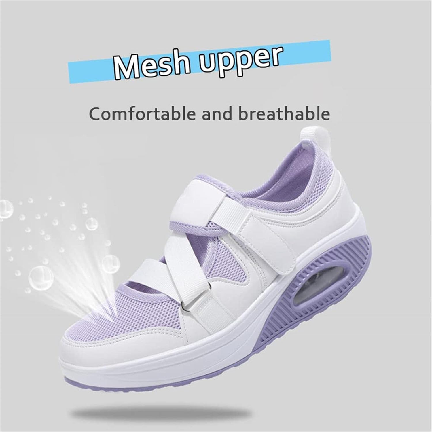 Women's Orthopedic Diabetic Shoes, Non Slip Air Cushion Walking Shoes with Arch Support Sneakers Breathable Knit Mesh Shoes for Arthritis Thumb Valgus Senior,Black,8.5