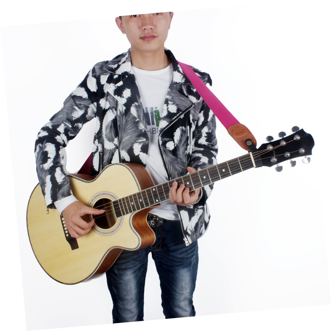 GALPADA Leather Guitar Neck Strap Button Adapter for Headstock Tie Durable Accessory for Acoustic Electric Classical Guitars Easy to Secure Great Replacement Option