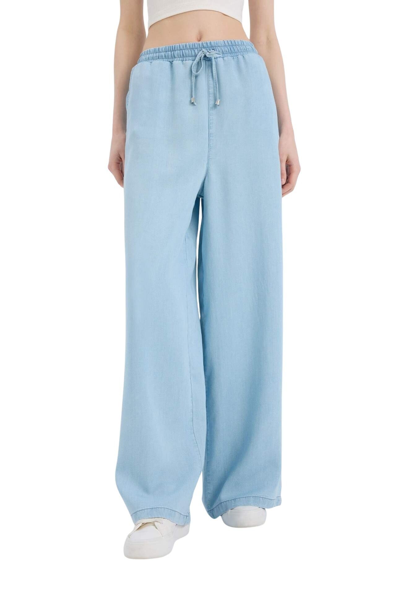 DeFacto Damen Cargohose - Hosen für Damen mit Taschen Wide Leg Pants Women