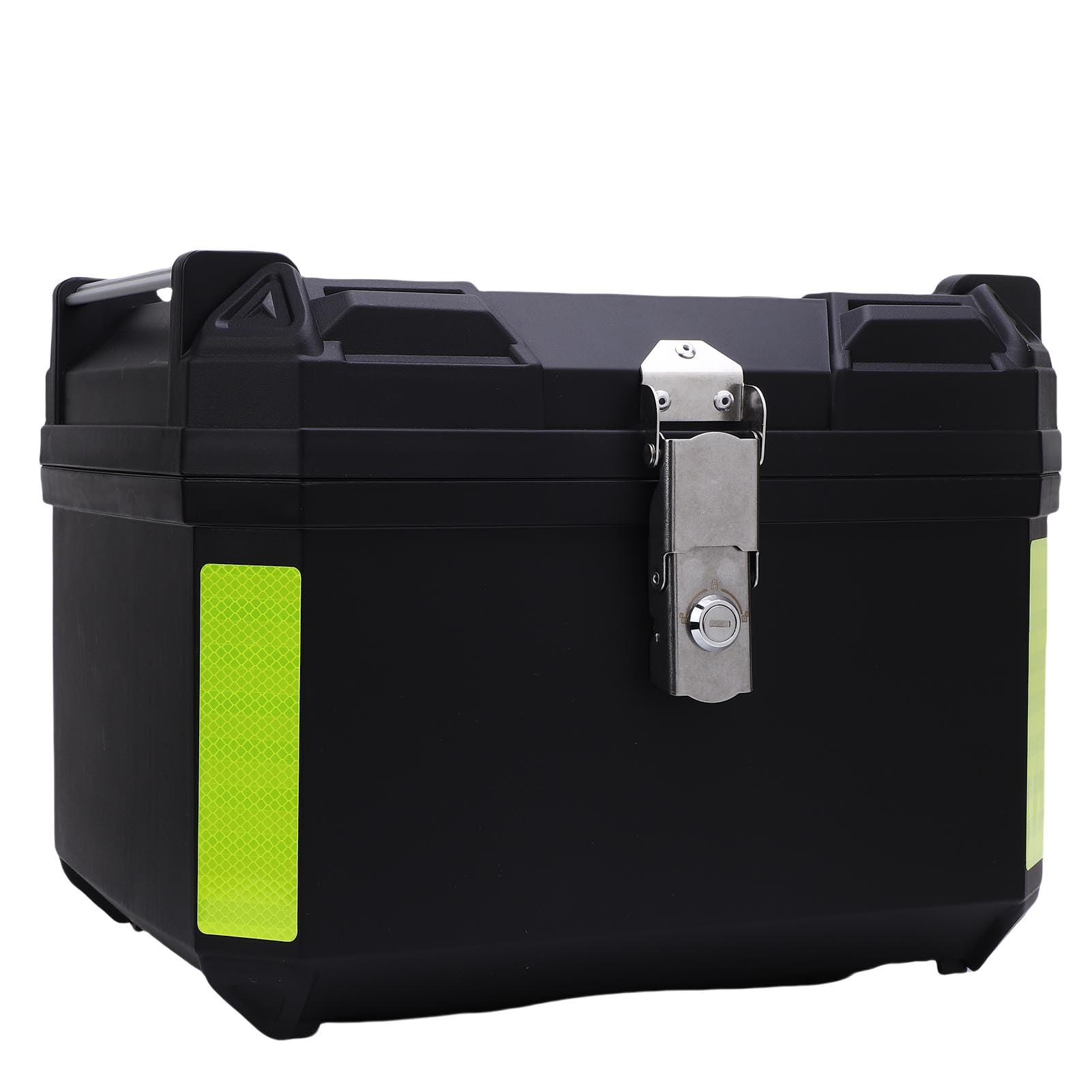 Akozon Boîte à Queue 47L avec Plaque Détachable en Cuir Doublure de l'eau PP Top Case pour Véhicules électriques Scooters Noirs