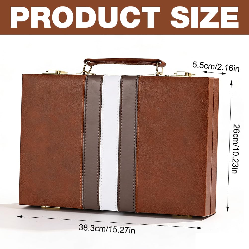 Backgammon Set, ZMCVOE 2 Players Back Gammon Board Game with Premium Leather Case - Image 2